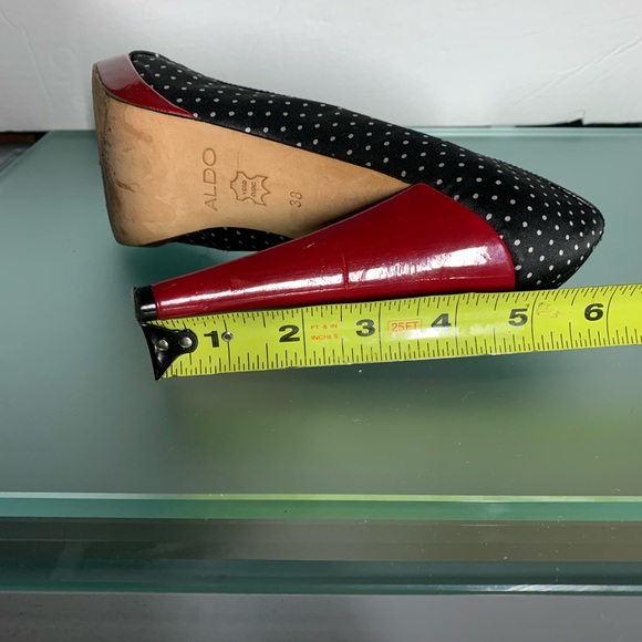 Aldo blAck and white polka dot open toe shoes - Picture 8 of 12